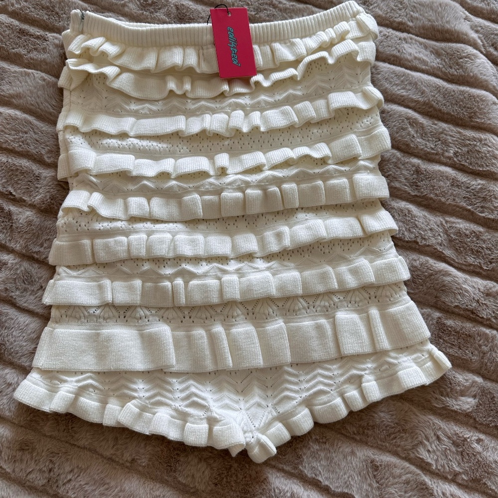 Edikted Wool Strapless Short Romper - Size M/L